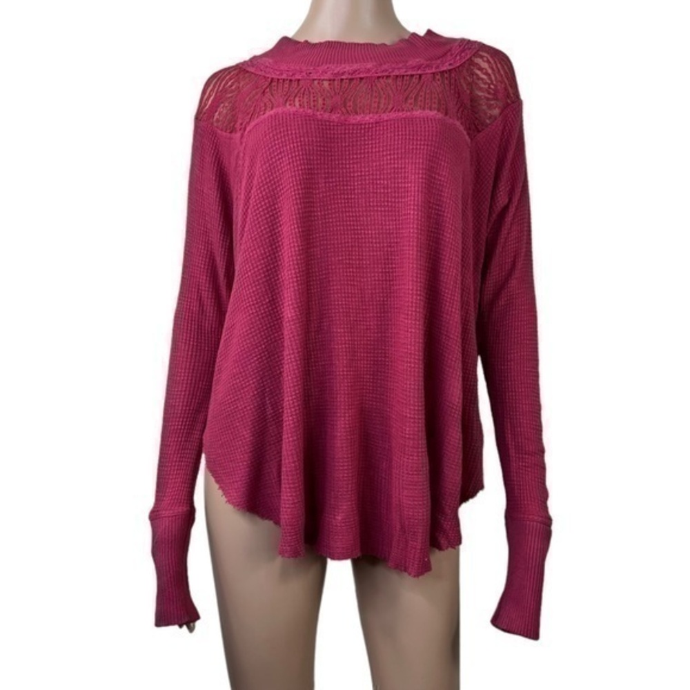Free People Women Top Blouse Red Pullover Sz S/P